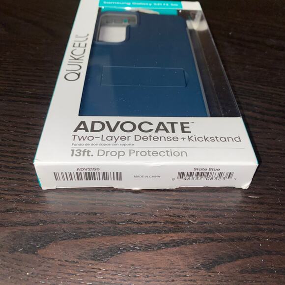 Samsung Galaxy S21 FE/FE  QUIKCELL ADVOCATE Dual-Layer Kickstand Case SLATE BLUE - Picture 3 of 4
